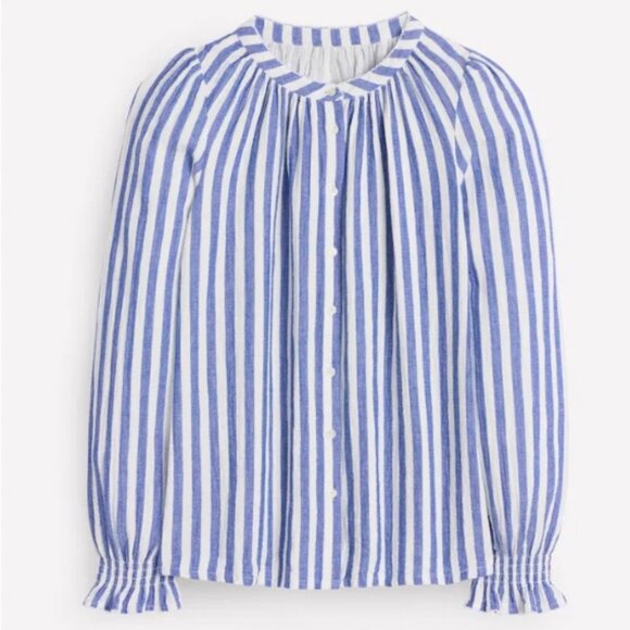 Boden Evie Double Cloth Cotton Striped Top - Picture 1 of 10